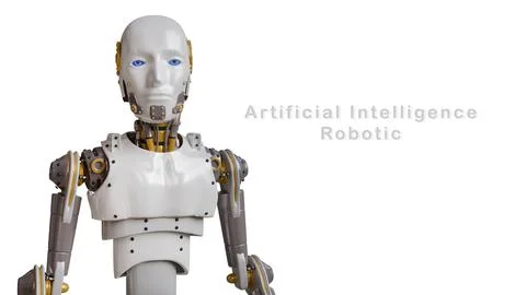 Robotic illustration on white background, 3D Rendering Stock-Fotos