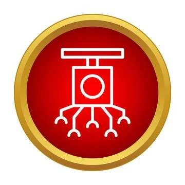 Robotic industrial system with multiple arms icon Stock Illustration