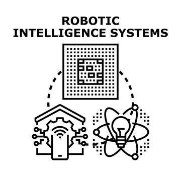 Robotic intelligence systems concept with ai and automation Illustrazione stock