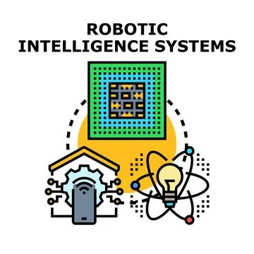 Robotic intelligence systems concept with ai and automation Stock Illustration