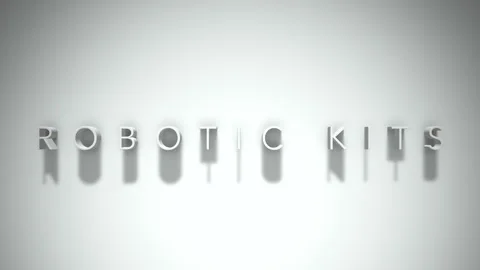 Robotic kits 3D title animation with shadows on a white background Video stock 298000603