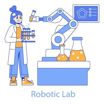 Robotic Lab concept. Vector illustration. 스톡 일러스트