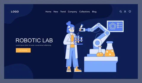 Robotic Lab concept. Vector illustration. イラスト素材