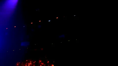 Robotic laser and light play on the roof of a club Stock Footage 168358881