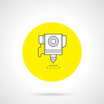 Robotic laser cutter flat round vector icon Stock Illustration