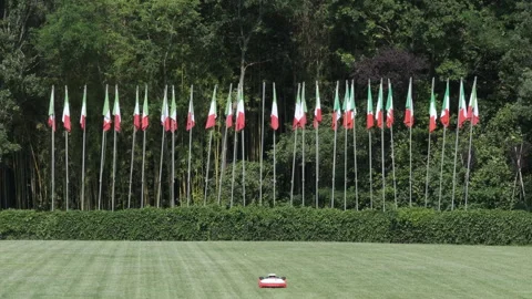 Robotic lawnmower. Stock Footage 243761974