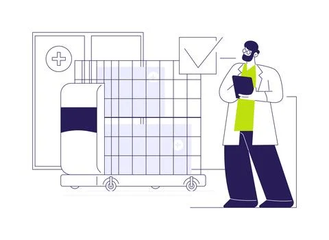 Robotic lifting machines abstract concept vector illustration. Stock Illustration