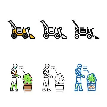 Robotic loader robot harvests color icon vector clean Stock Illustration