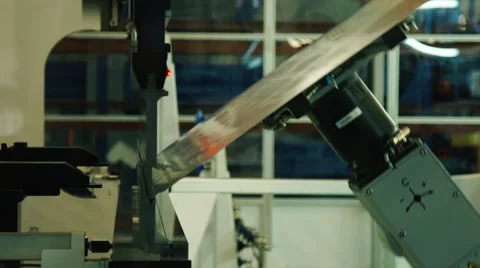 Robotic Machine for Bending of Metal Stock Footage 60809058
