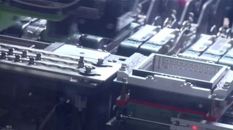 Robotic machine doing motherboard Stock Footage 51061665