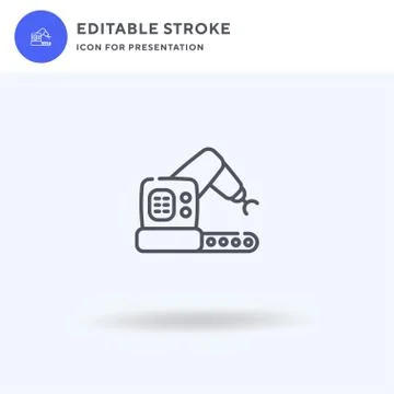 Robotic Machine icon vector, filled flat sign, solid pictogram isolated on white Stock Illustration