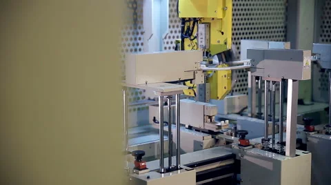 Robotic machine making hi-tech equipment on the industrial factory Video stock 60578687