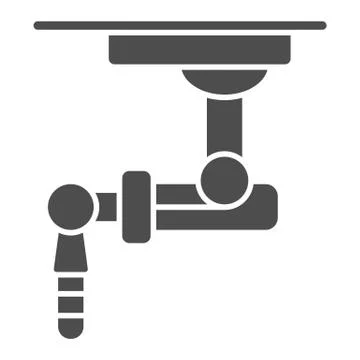 Robotic machine solid icon, Robotization concept, robot sign on white background 스톡 일러스트