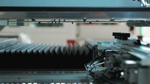 Robotic Machine Testing Circuit Boards for Serviceability Stock Footage 91992655