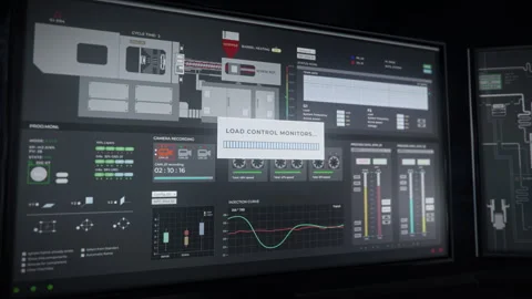 Robotic machine ui processing the eco-friendly plastic to create bottle caps Stock Footage 272223303