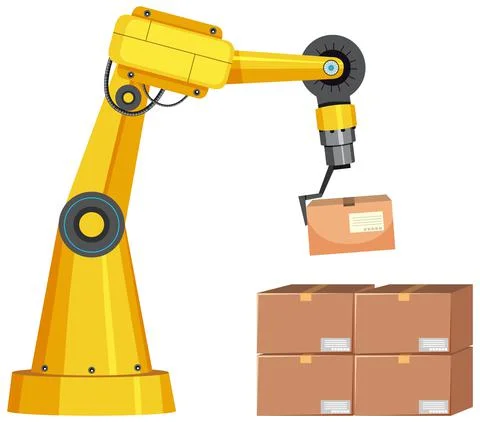 A robotic machine using in factory Illustrazione stock