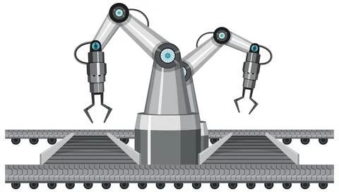 A robotic machine using in factory Stock Illustration