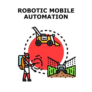 Robotic mobile automation technology for smart farming and agriculture Illustrazione stock