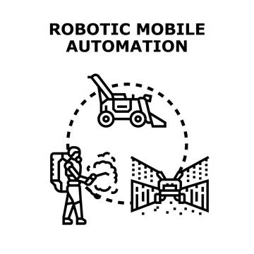 Robotic mobile automation technology for smart farming and agriculture Stock Illustration