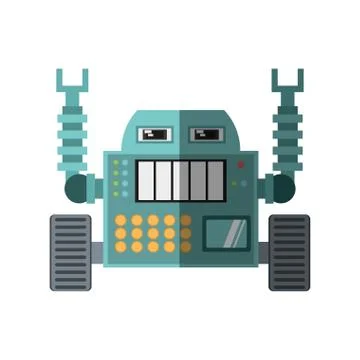 Robotic operator machine technology shadow Illustrazione stock