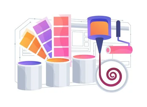 Robotic Paint Mixing abstract concept vector illustration. Stockillustratie