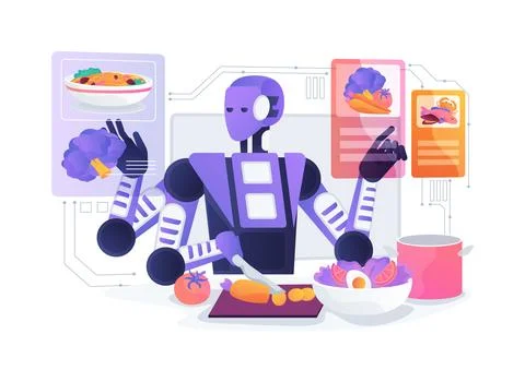 Robotic Personal Chef abstract concept vector illustration. Stock Illustration