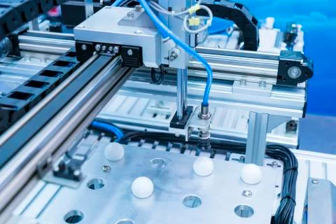 Robotic pneumatic input to robot handle grip handle Stock Photos