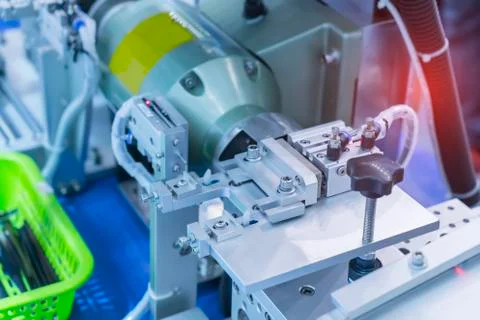 Robotic pneumatic input to robot handle grip handle Stock Photos