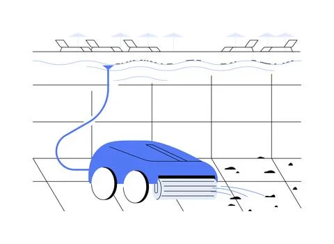 Robotic pool cleaner abstract concept vector illustration. Stock Illustration
