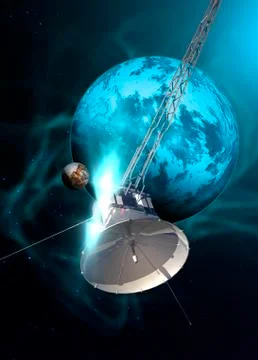 Robotic probe in deep space, illustration Stock Illustration