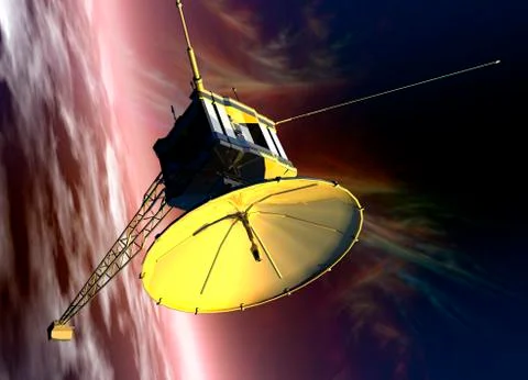 Robotic probe in deep space, illustration Stock Illustration
