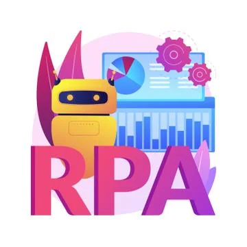 Robotic process automation abstract concept vector illustration. Illustrazione stock