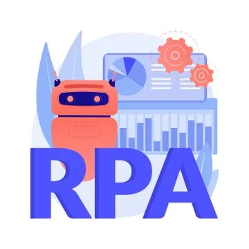 Robotic process automation abstract concept vector illustration. Illustrazione stock
