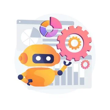 Robotic process automation abstract concept vector illustration. Illustrazione stock
