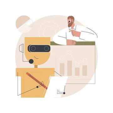 Robotic process automation abstract concept vector illustration. Illustrazione stock