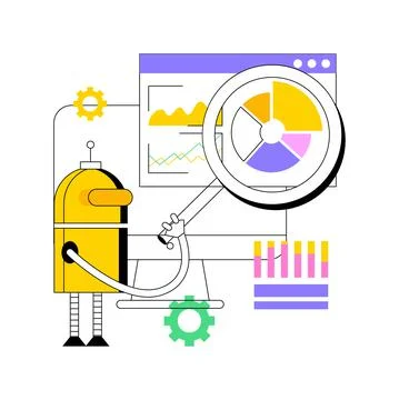 Robotic process automation abstract concept vector illustration. Illustrazione stock