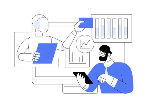 Robotic process automation abstract concept vector illustration. Stock Illustration