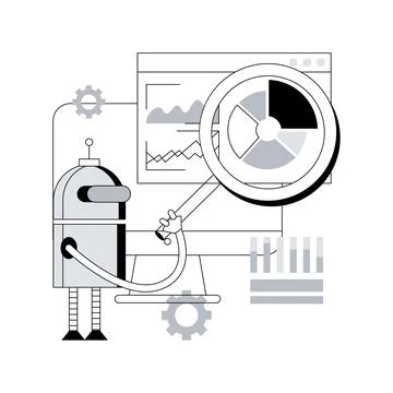Robotic process automation abstract concept vector illustration. Illustrazione stock