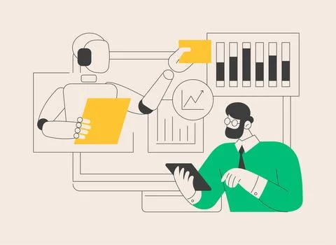 Robotic process automation abstract concept vector illustration. Stock Illustration