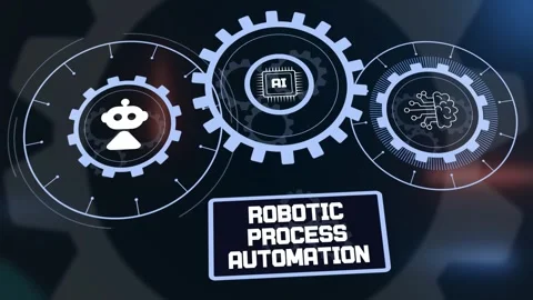 Robotic Process Automation with AI for Industrial Efficiency Stock Footage 325791097