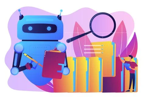 Robotic process automation concept vector illustration. Stock Illustration