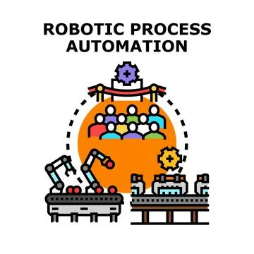 Robotic process automation concept visualizing technology Illustrazione stock