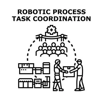 Robotic process automation coordinating delivery task 스톡 일러스트