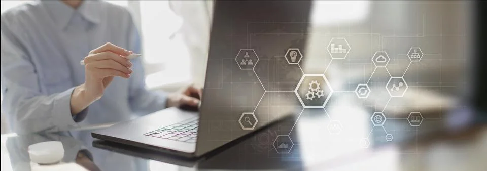 Robotic Process Automation for Enterprise Workflow and Business Efficiency .. Foto stock