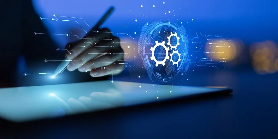 Robotic Process Automation for Enterprise Workflow and Business Process Opt.. Stock Photos