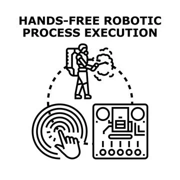 Robotic process automation executing hands free operation Stock Illustration