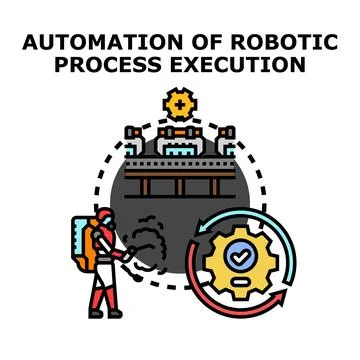 Robotic process automation executing operation with intelligent system Stock Illustration