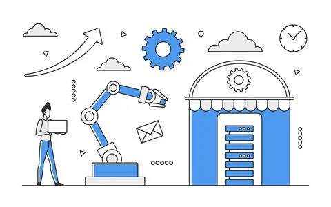 Robotic process automation Stock Illustration