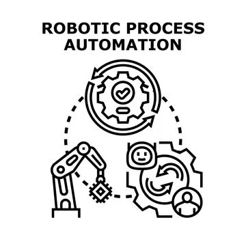 Robotic process automation integrating artificial intelligence concepts 스톡 일러스트