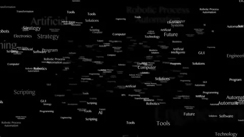 ROBOTIC PROCESS AUTOMATION Keywords Animation, Background, Loop Stockbeeldmateriaal 327025628